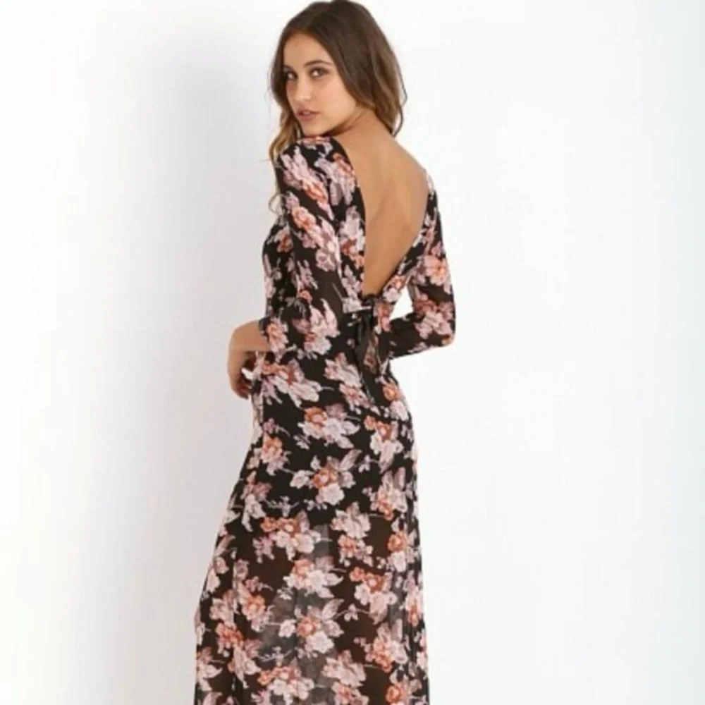 For Love & Lemons autumn maxi dress midnight floral - Picture 2 of 7